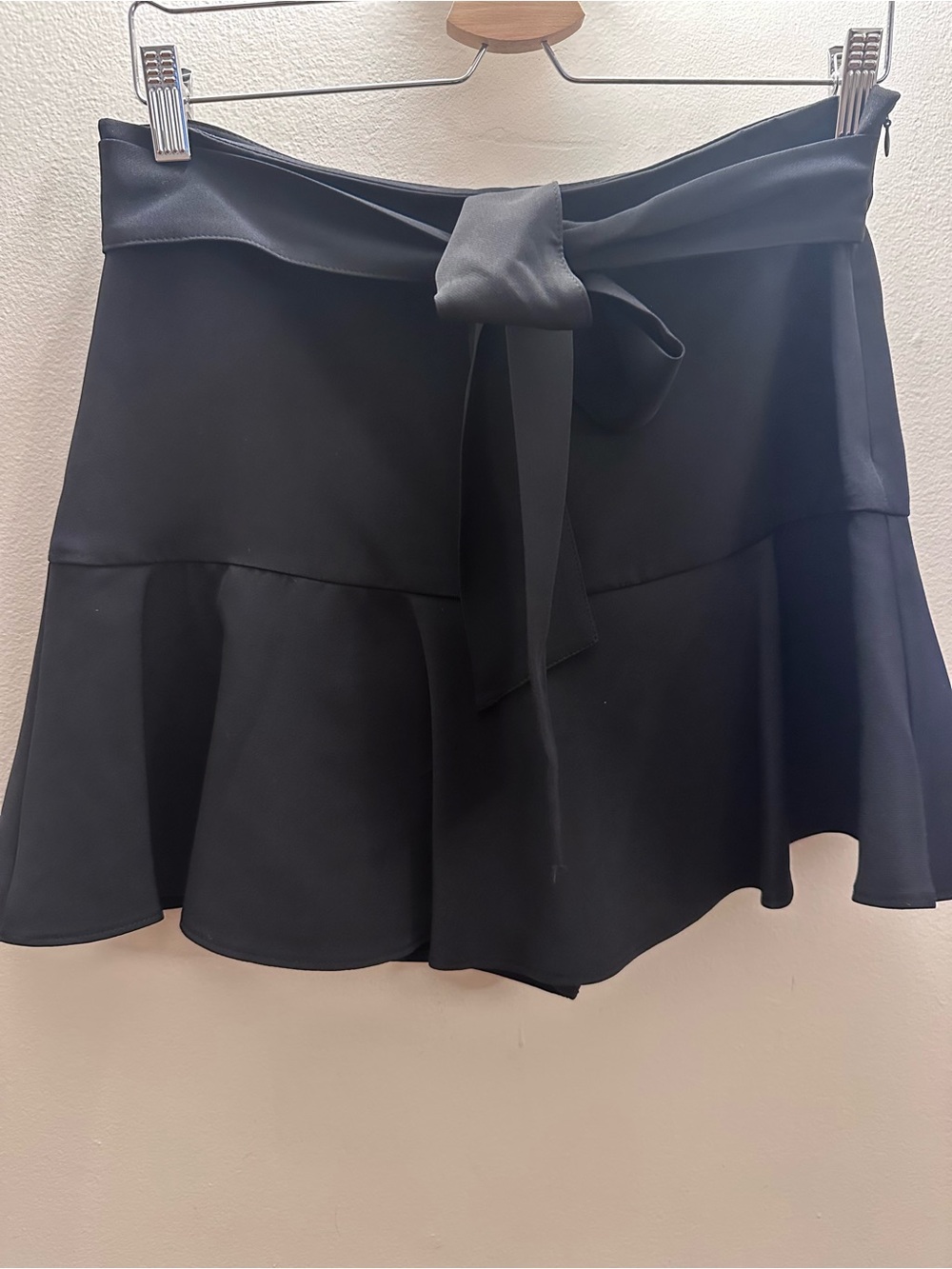 Zara Black Tie-Waist Circle Skirt